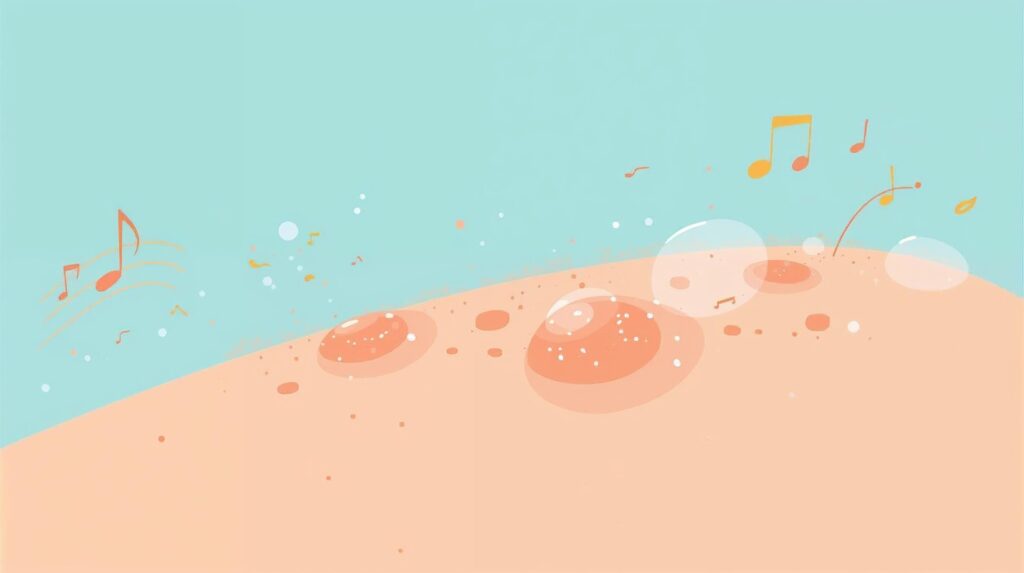 Illustration showing raised goosebumps on skin, symbolizing the body’s evolutionary response to cold and emotion.