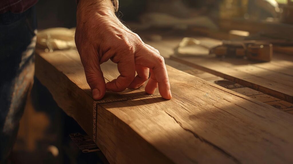 Hand using thumb to estimate the width of an object representing the phrase rule of thumb.